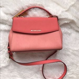 Micheal Kors Ava Peach Crossbody Satchel
